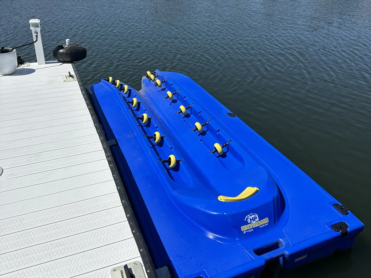 Drive-on JetPort installed beside a waterfront dock in Discovery Bay
